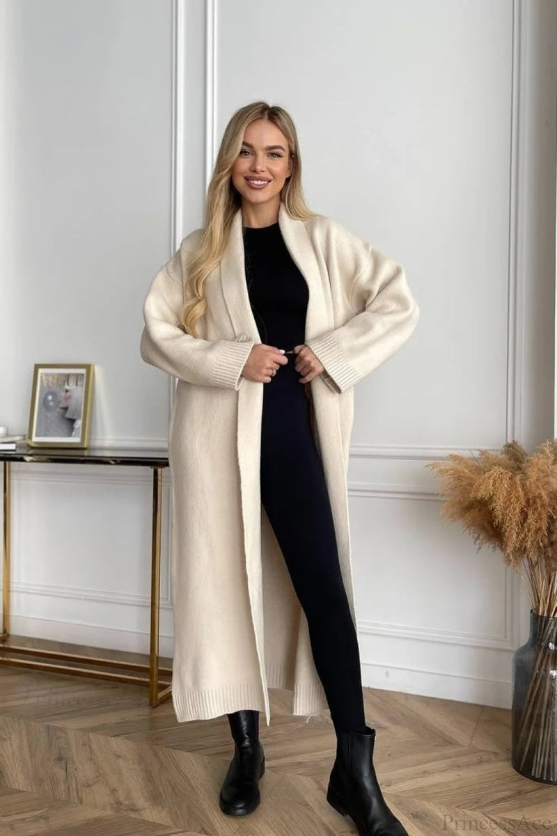 Minimalist Collarless Cardigan-inspired Overcoat