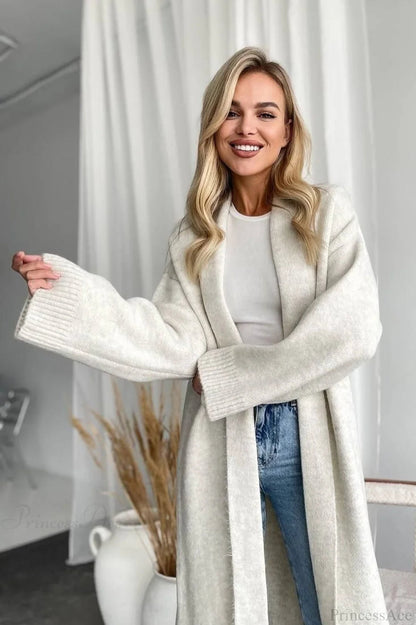 Minimalist Collarless Cardigan-inspired Overcoat