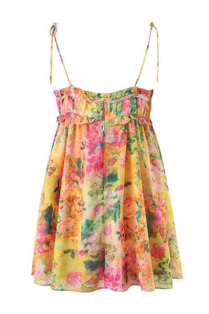 Mona Printed Chiffon Mini Dress