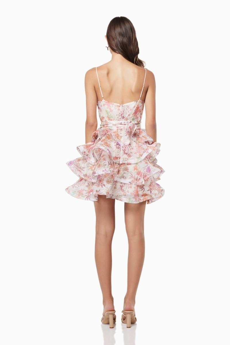 Monica Printed Ruffle Mini Dress