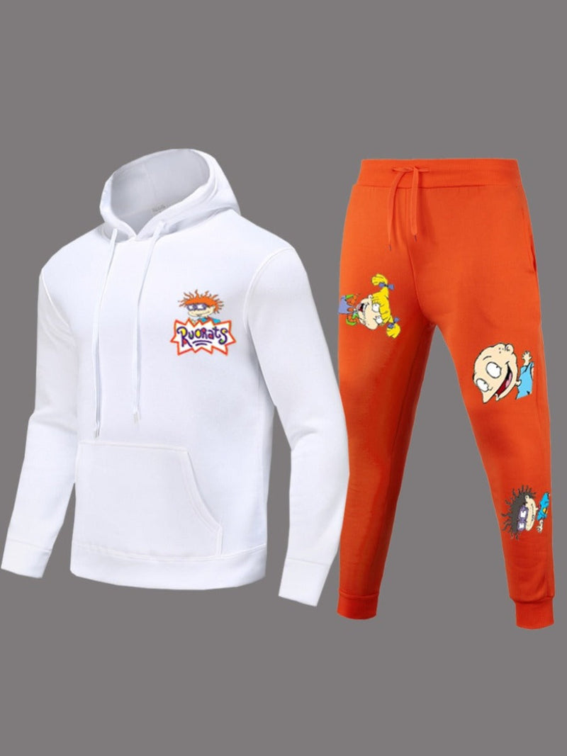 Cartoon Letter Print Drawstring Sweatpants At9018