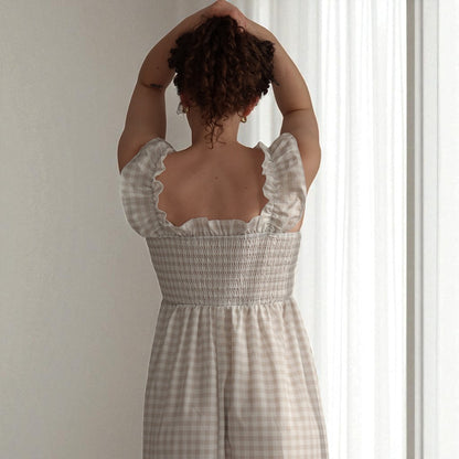 Olivia Gingham Maxi Dress