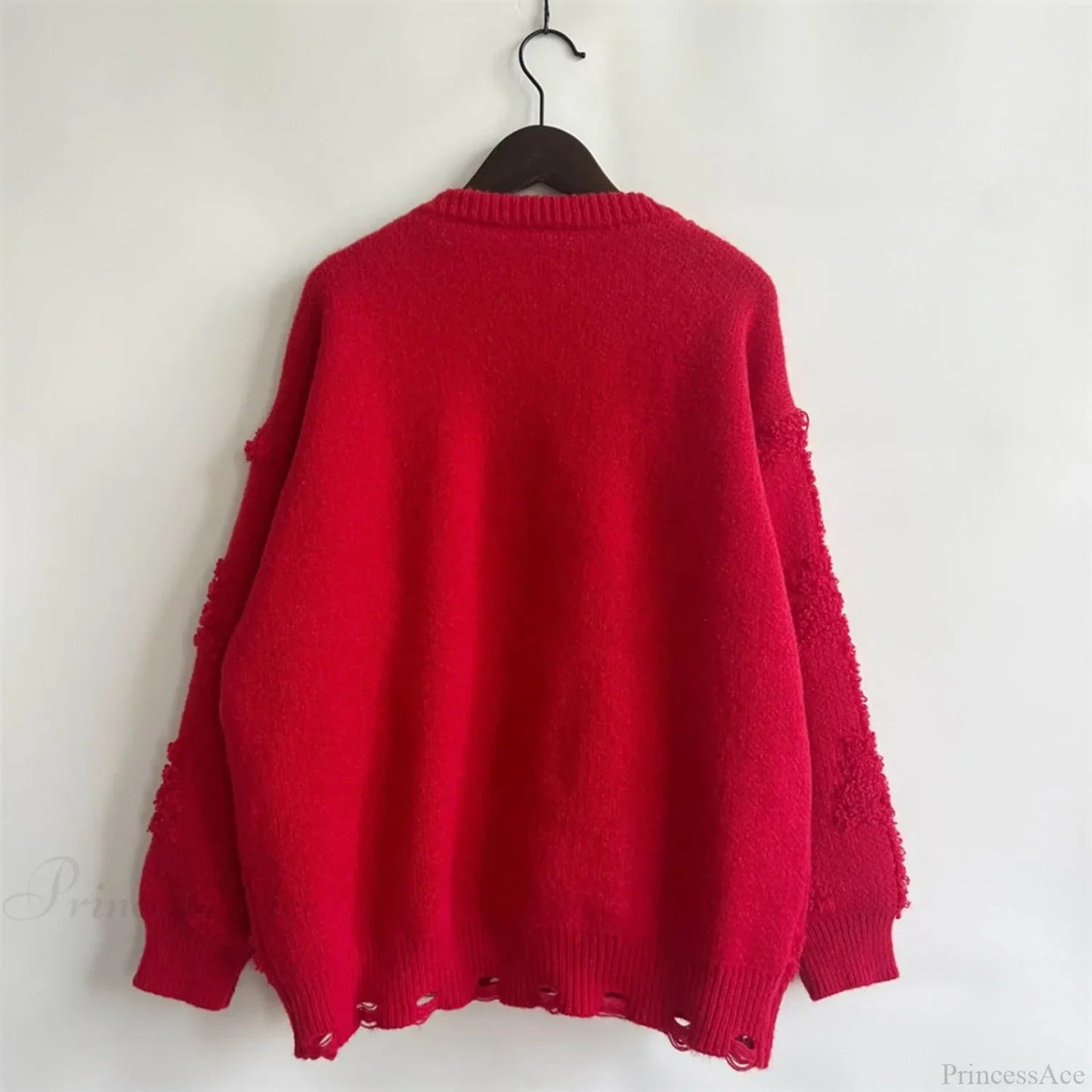 New O-neck Lantern Sleeve Loose Knitted Christmas Christmas Sweater