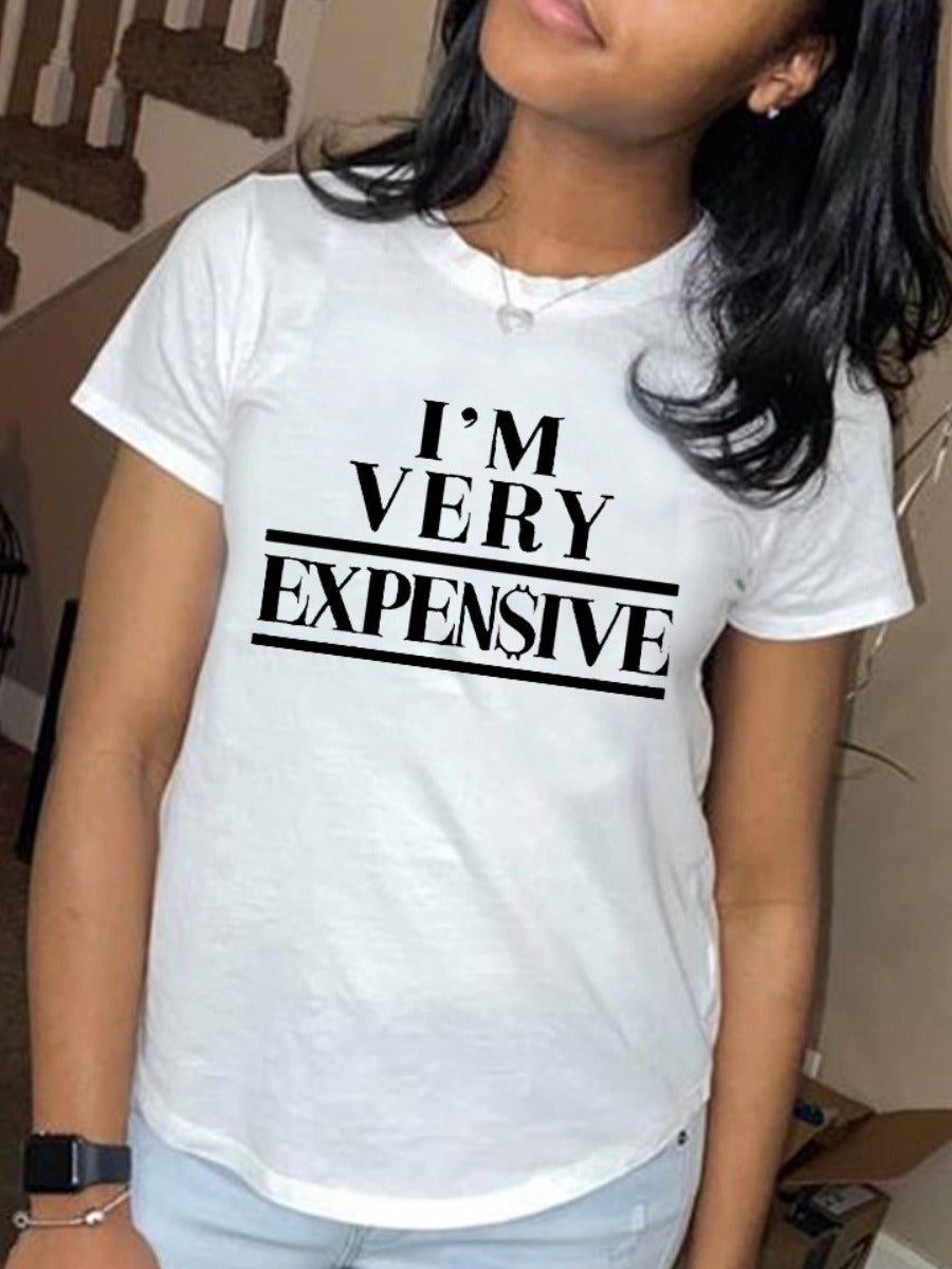 Expensive Letter Print T-shirt Ar5021
