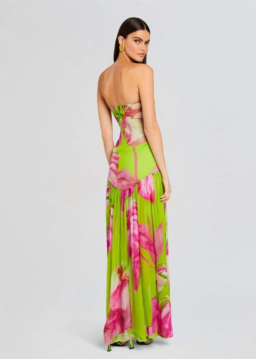 Nydia Printed Strapless Maxi Dress