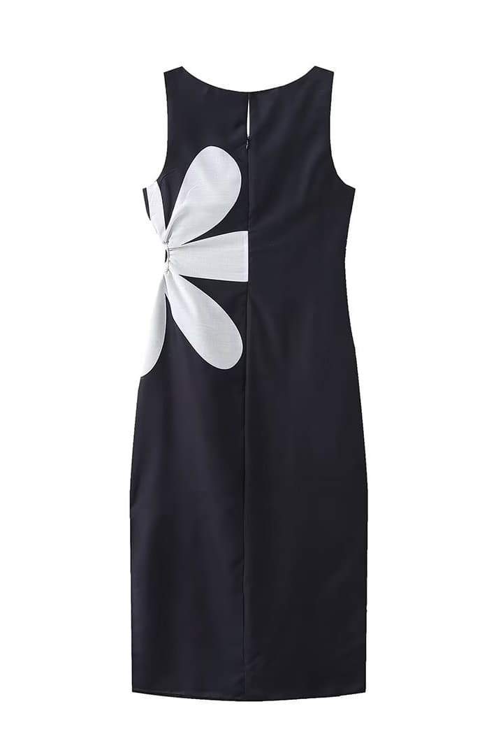 Ophelia Printed Cut-out Midi Dress