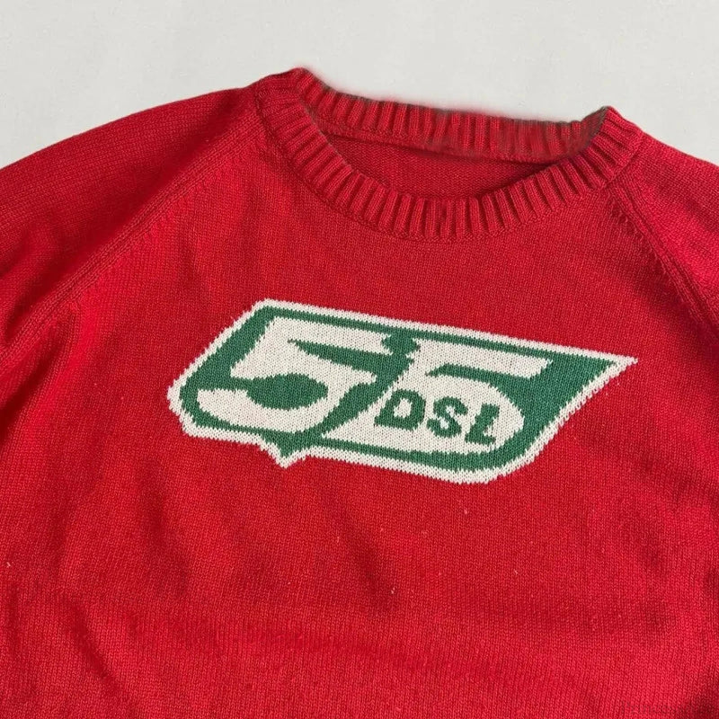 Oversized Harajuku Red Knitted Pullover Christmas Sweater