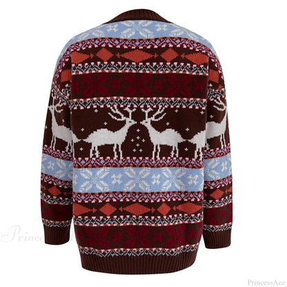 Jacquard Print Warm Soft Loose Full Sleeve Christmas Christmas Sweater