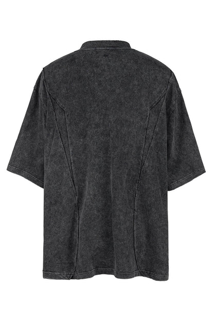 Washed Structured Black T-shirt