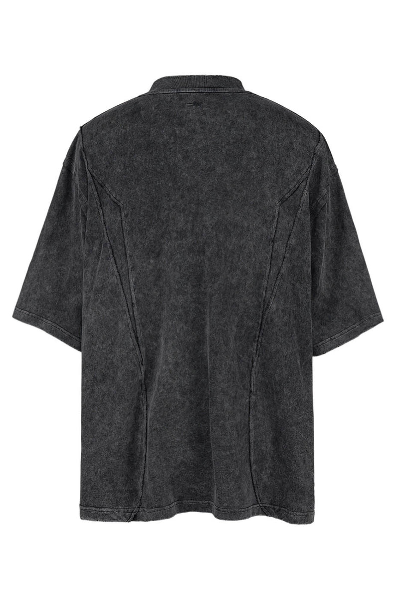 Washed Structured Black T-shirt