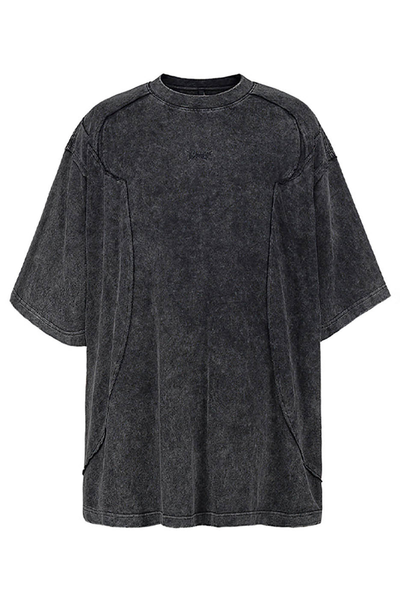 Washed Structured Black T-shirt