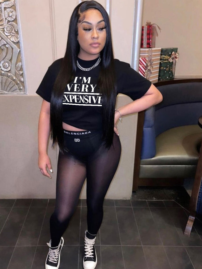 Expensive Letter Print T-shirt Ar5021