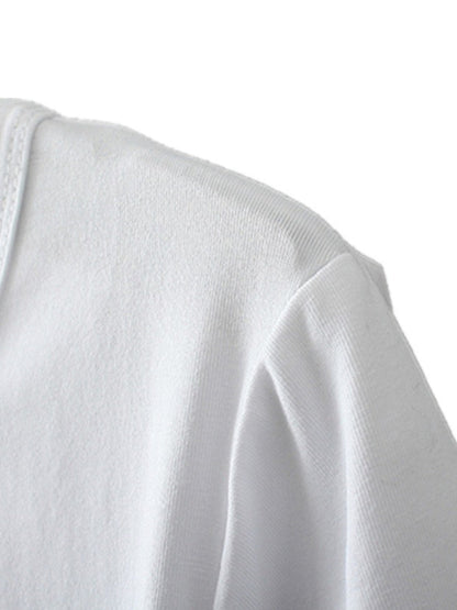 Round Neck Letter Print T-shirt Ar503