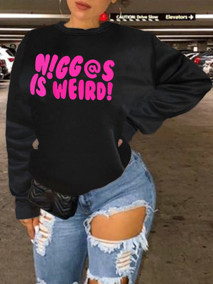 Dropped Shoulder Letter Print Sweatshirt Ar3078