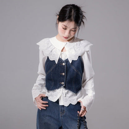 Angelic Lace Collar Blouse