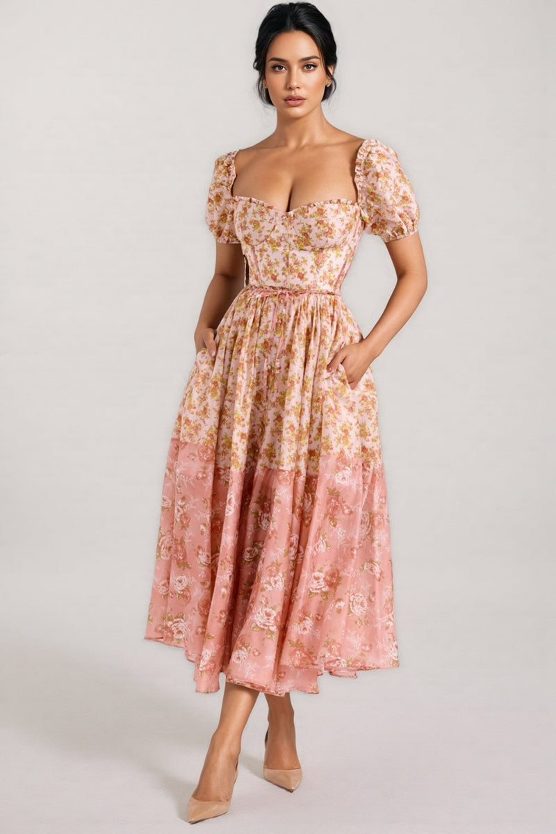 Alexane Bubble Sleeve Midi Dress