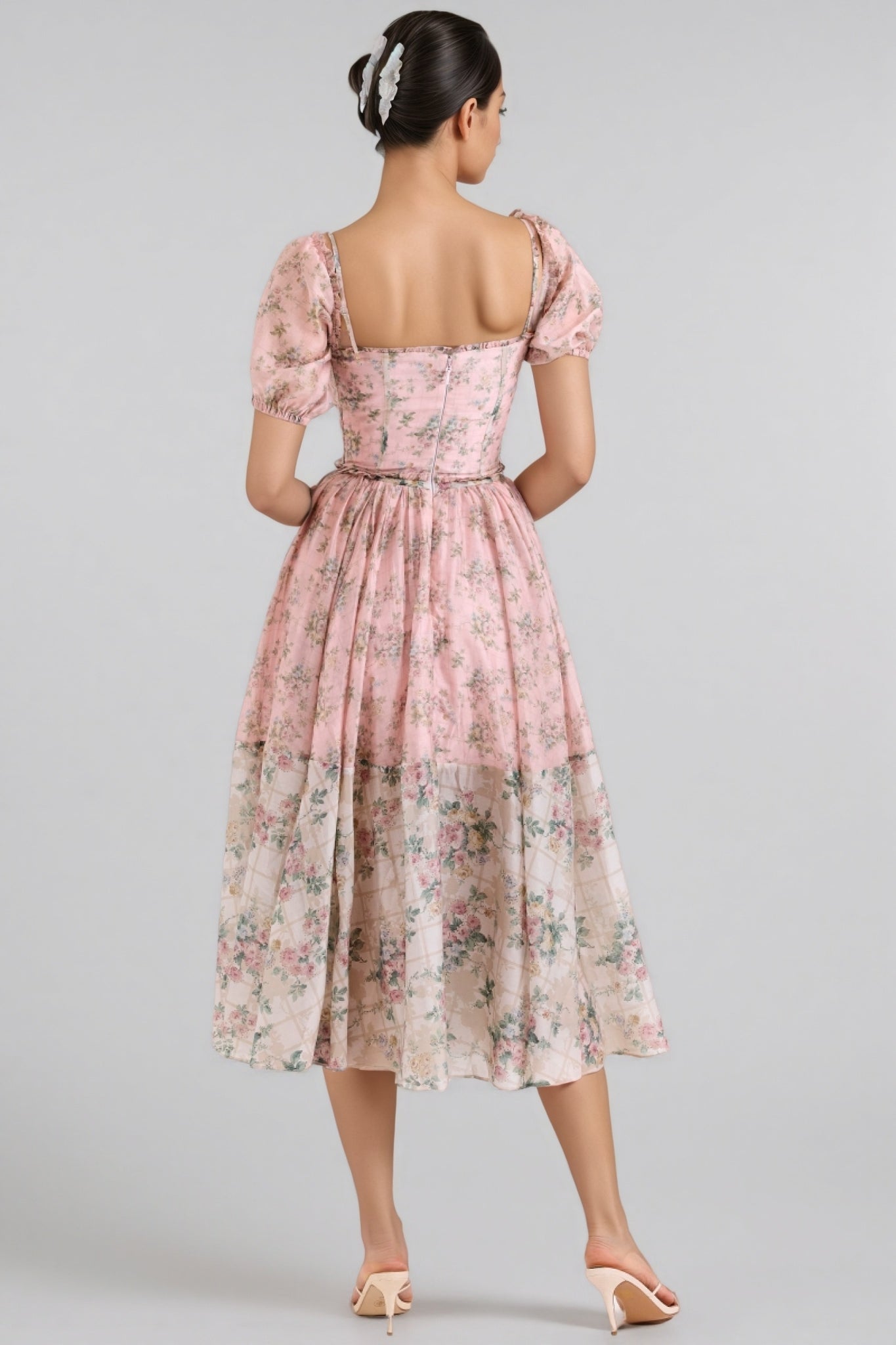 Nylta Pink Chiffon Midi Dress
