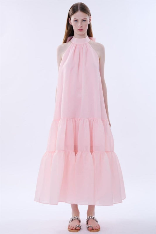 Phoebe Bowknot A-line Tiered Maxi Dress