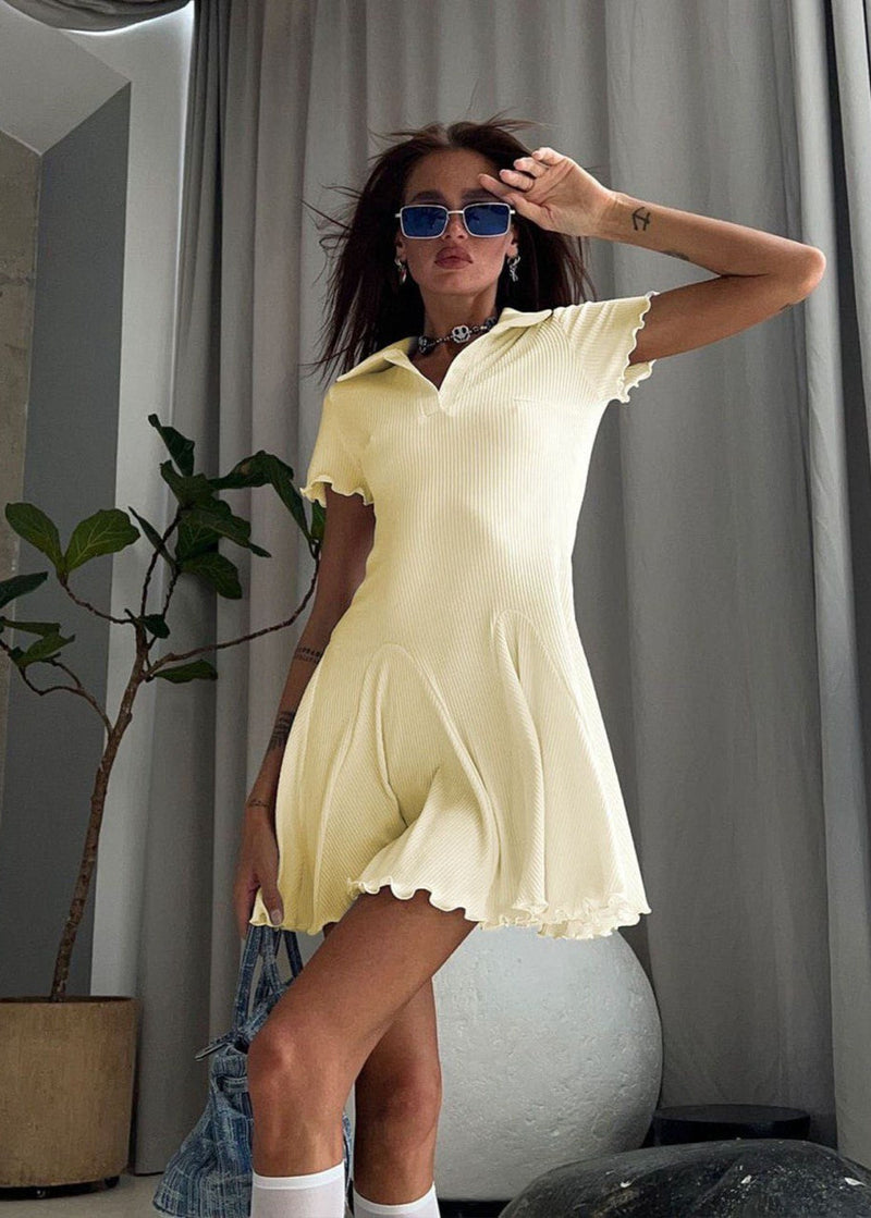 Marina – Ribbed Polo Mini Dress
