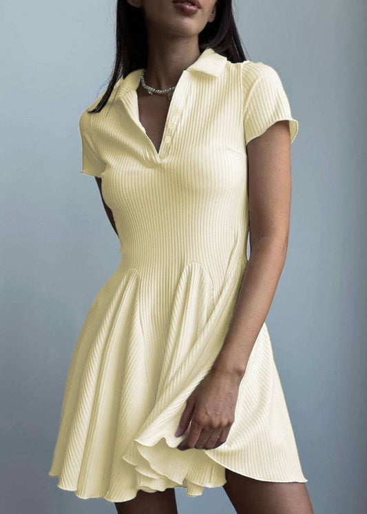 Marina – Ribbed Polo Mini Dress