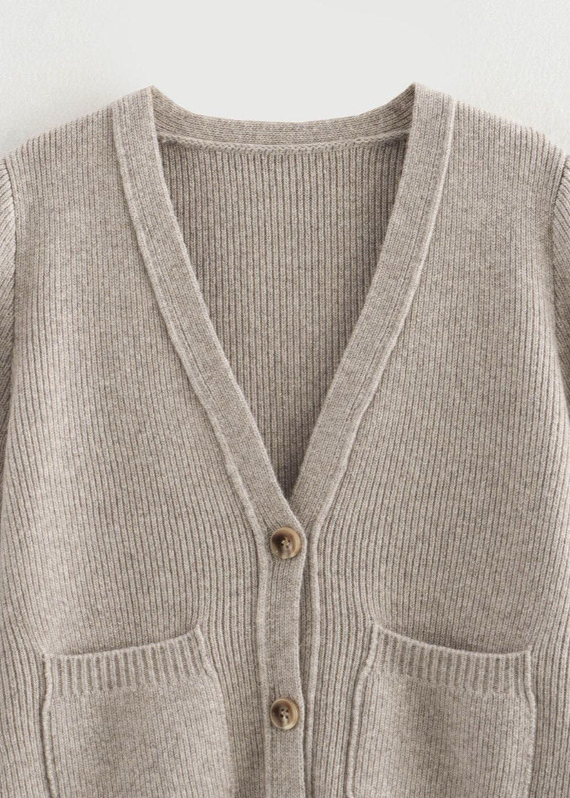 Heatherwood - Ribbed Knit V-neck Cardigan