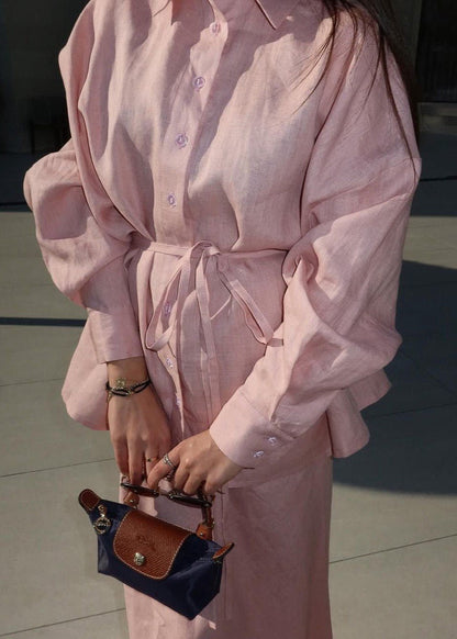 Willow Set – Button-down Belted Top & Maxi Skirt