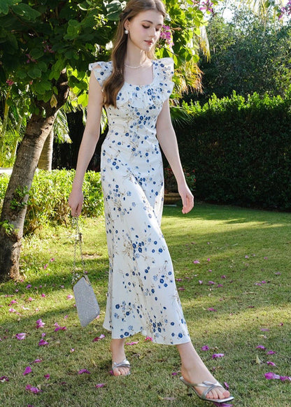 Camellia Bloom - Ruffled Maxi Dress
