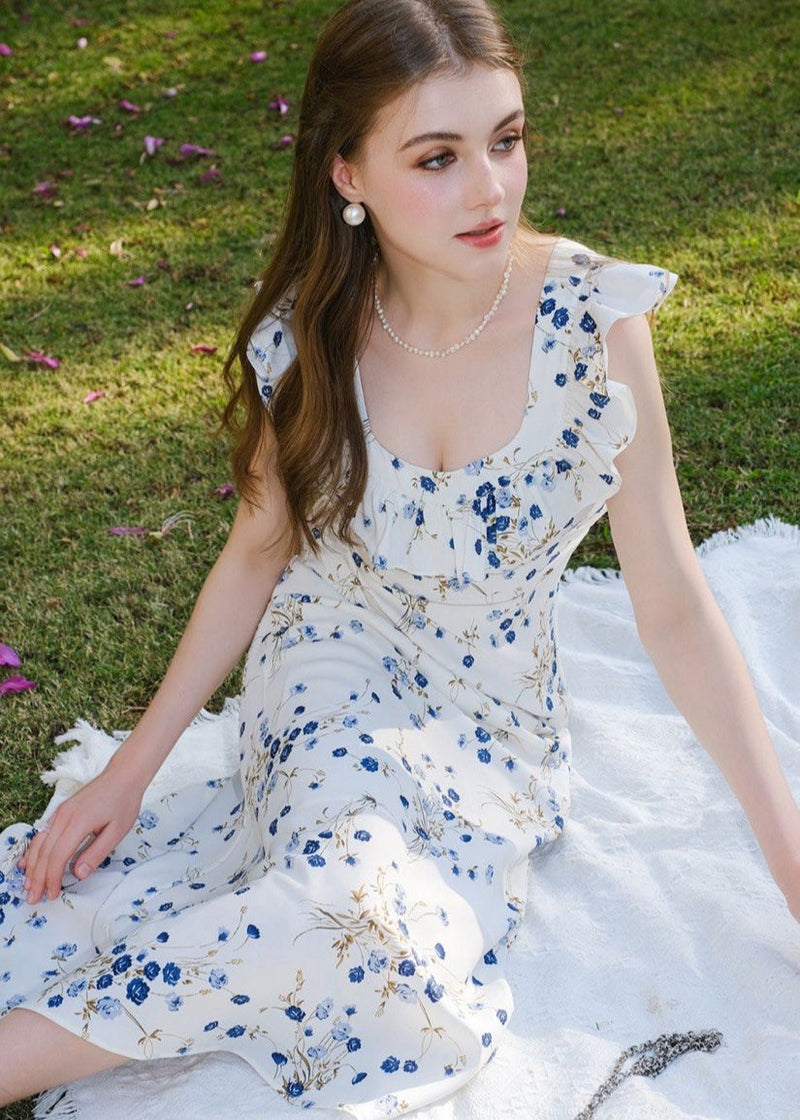 Camellia Bloom - Ruffled Maxi Dress