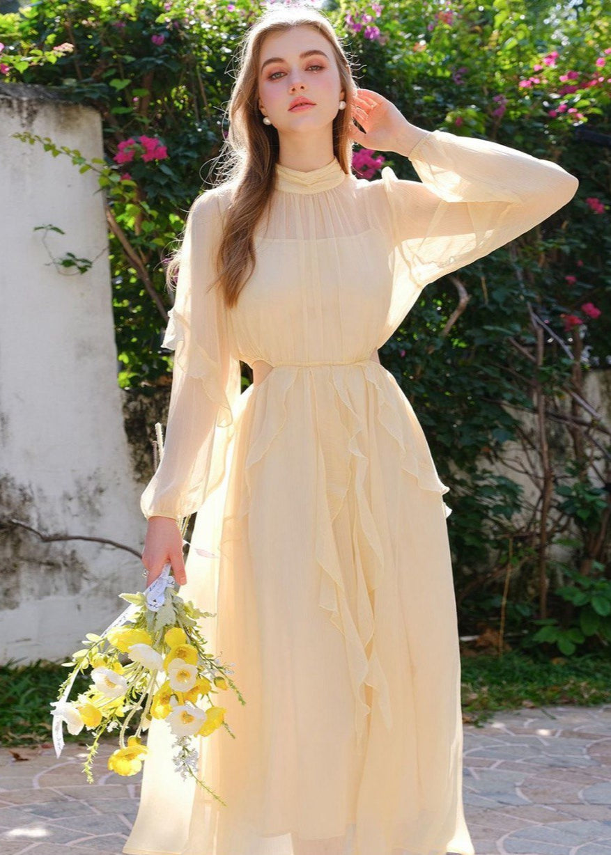 Butterlight - Sheer Ruffle Maxi Dress