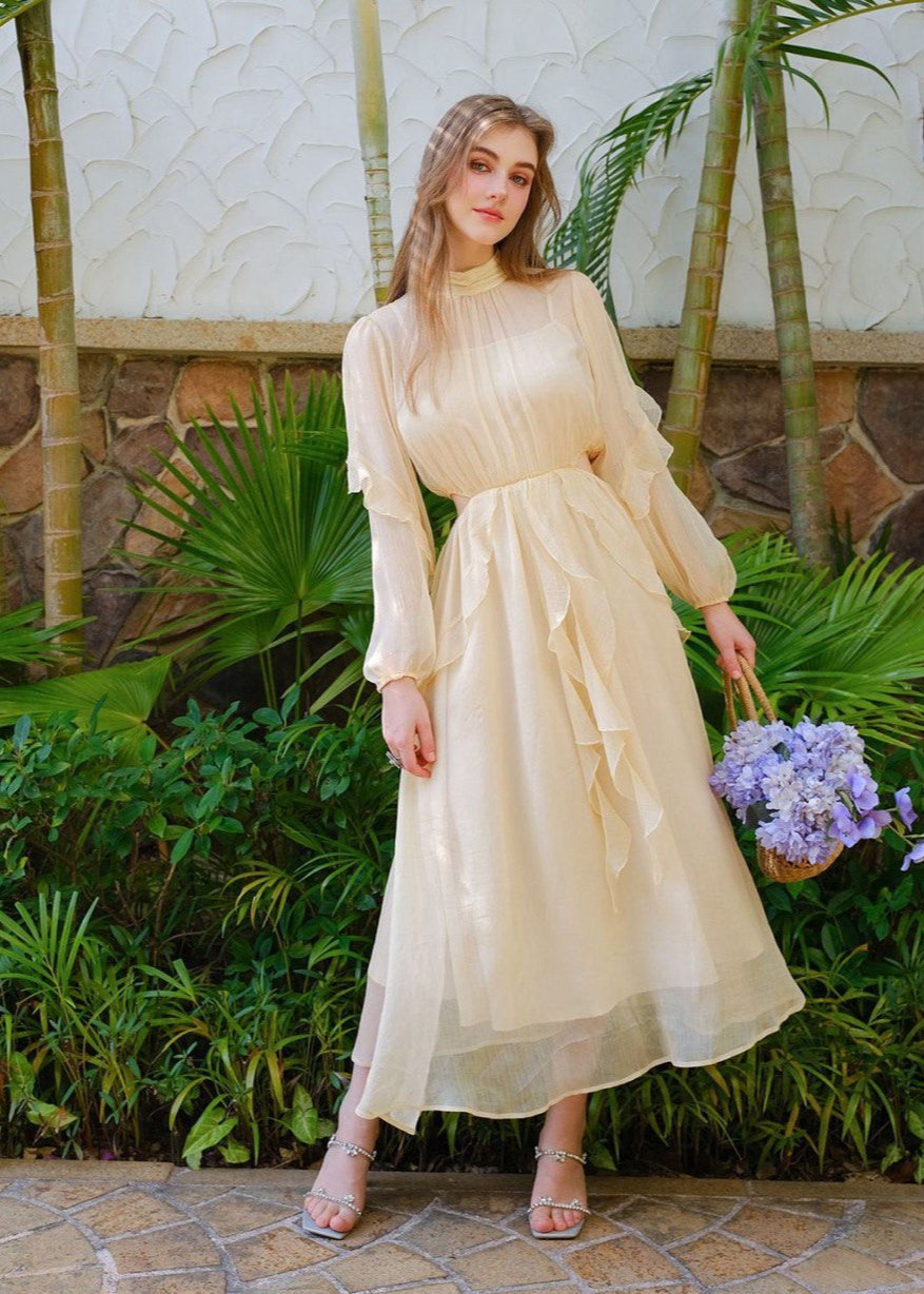 Butterlight - Sheer Ruffle Maxi Dress
