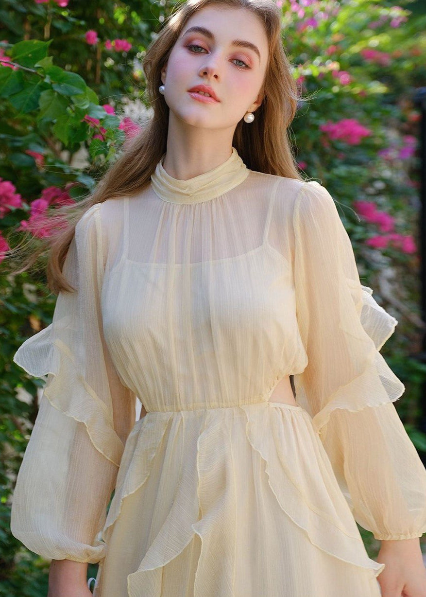 Butterlight - Sheer Ruffle Maxi Dress