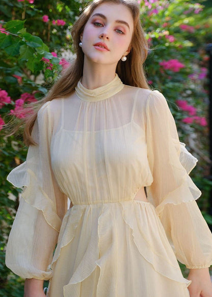 Butterlight - Sheer Ruffle Maxi Dress