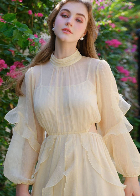 Butterlight - Sheer Ruffle Maxi Dress