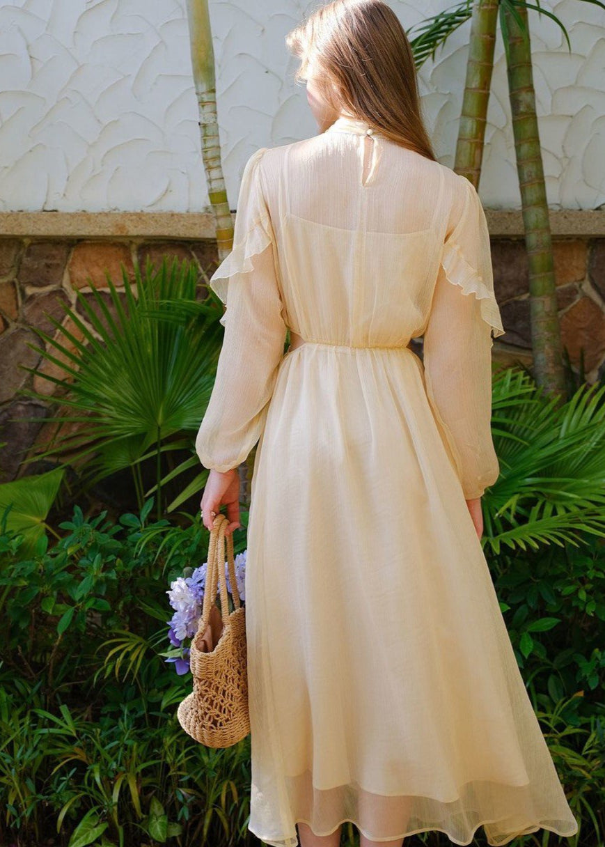 Butterlight - Sheer Ruffle Maxi Dress
