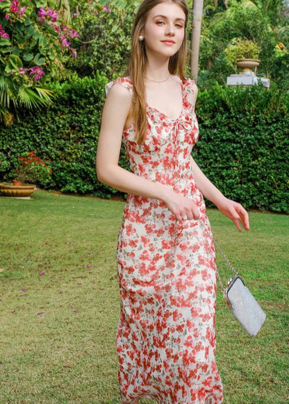 Wildflower Charm - Ruched Maxi Dress