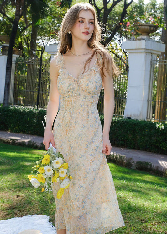 Calista - Yellow Layered Midi Dress