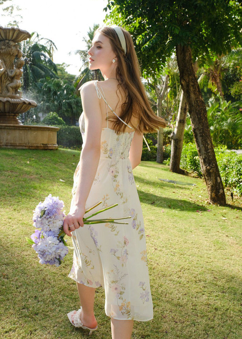 Isolde - Cream Bustier Midi Dress