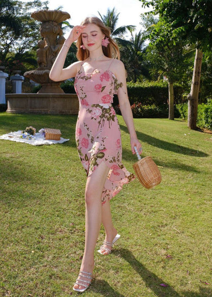 Blossom Trail - Asymmetrical Midi Dress