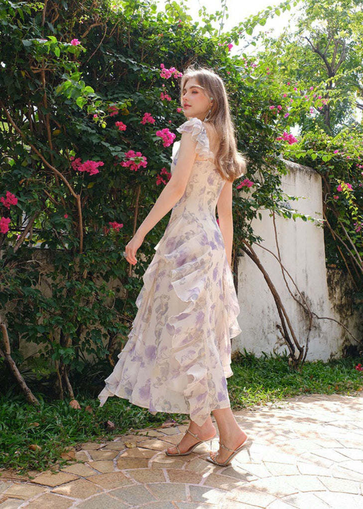 Lavender Bloom - Ruffle Chiffon Jumpsuit