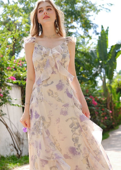 Lavender Bloom - Ruffle Chiffon Jumpsuit