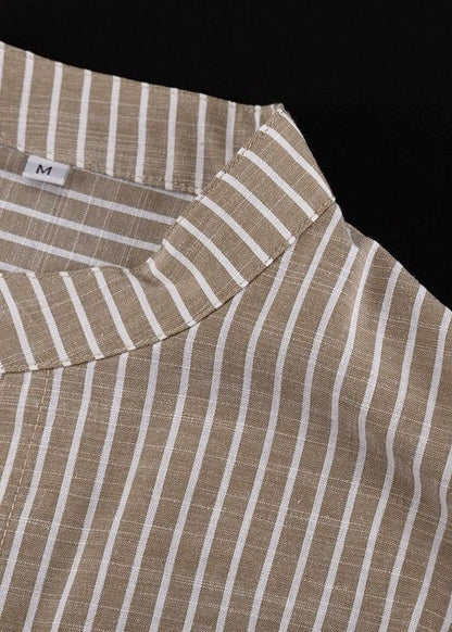 Brera - Striped Tie-waist Shirt Blouse