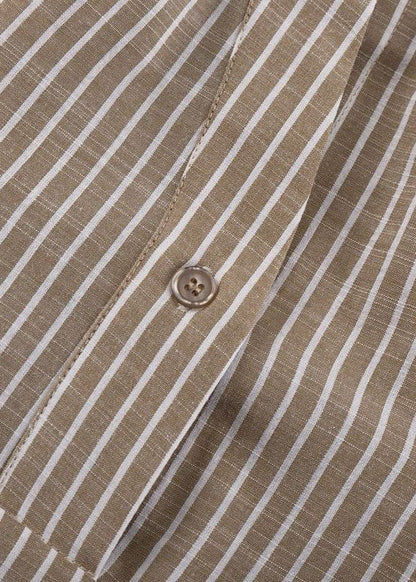 Brera - Striped Tie-waist Shirt Blouse
