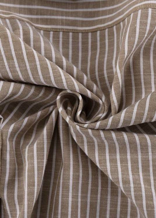 Brera - Striped Tie-waist Shirt Blouse