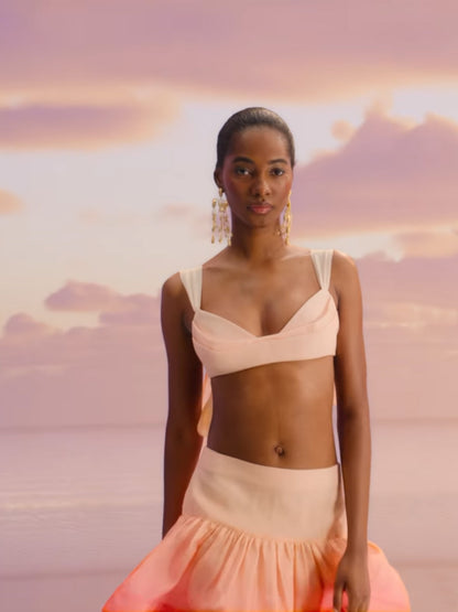 Bikini Top and Ombre Patchwork Cake Skirt