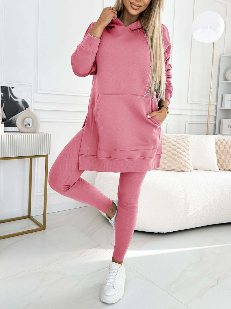 Color Hoodie and Leggings Two-piece Set
