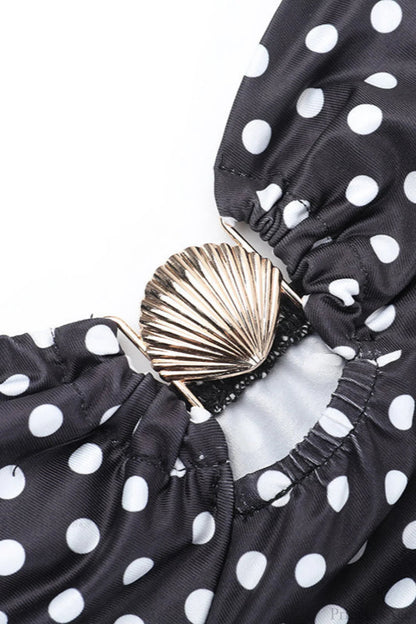 Polka Dot Cami Cutout Slim Maxi Dress