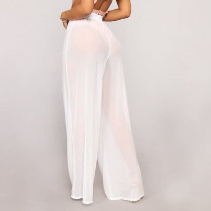 See Through Wide Leg Pants