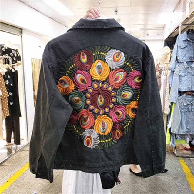 Dressbetty - Embroidery Denim Coats