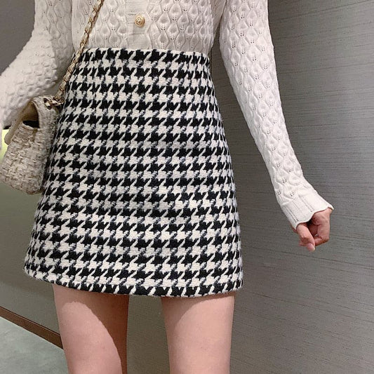 Plaid High Waist Skirts
