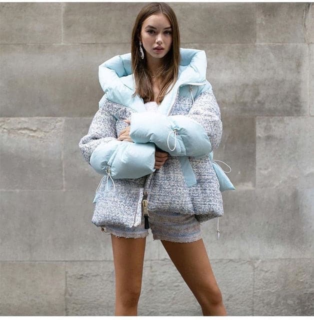 Dressbetty - Fluffy Woolen Down Oversized Thicker Warm Coat